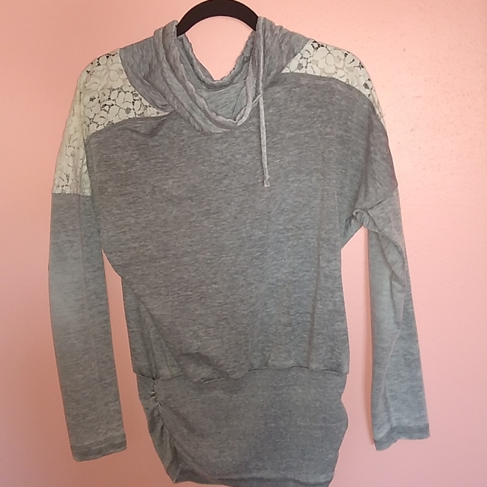 Gray and white sweater